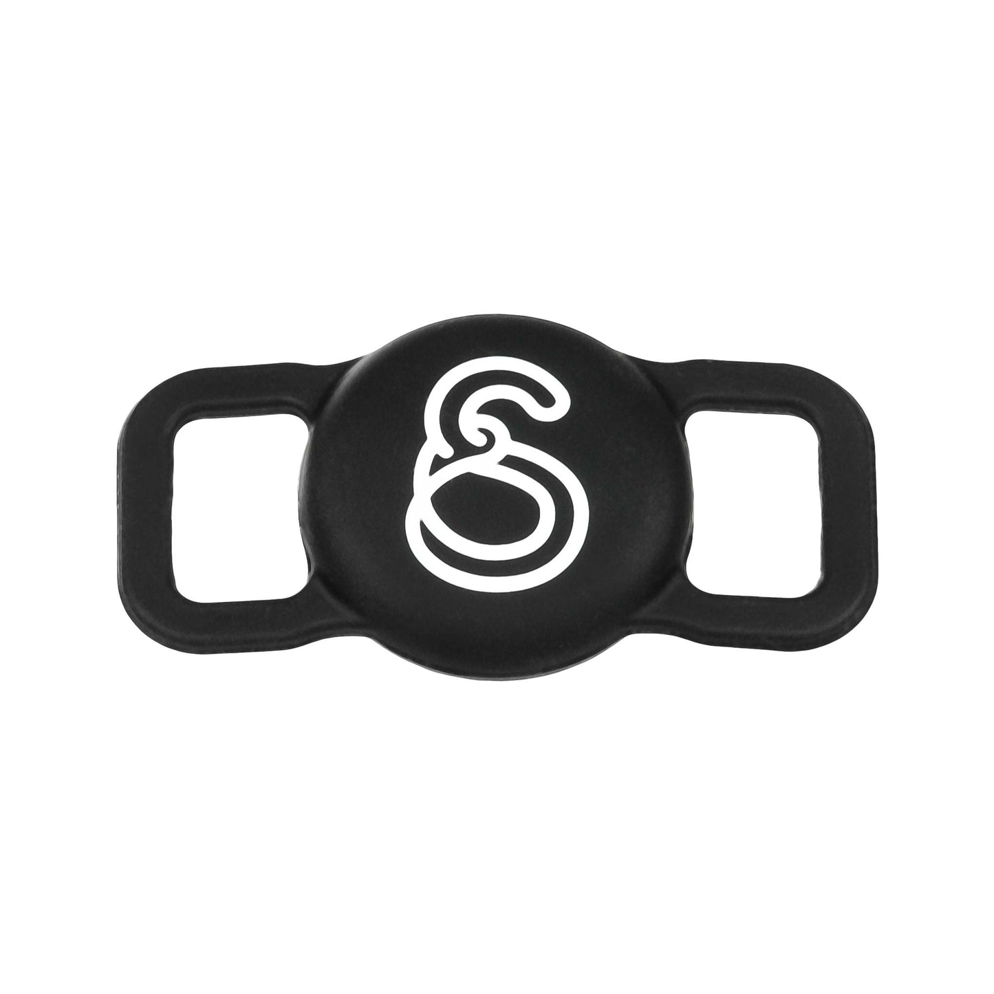 Black Silicone AirTag Holder with white S logo